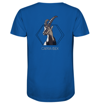 Steinbock - Capra Ibex - Mens Organic V-Neck Shirt - Sauba Bleim