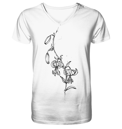 Lilium Martagon - Mens Organic V-Neck Shirt - Sauba Bleim