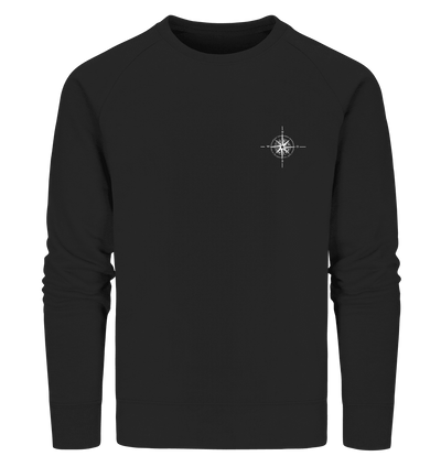 Kompass, white - Organic Sweatshirt - Sauba Bleim