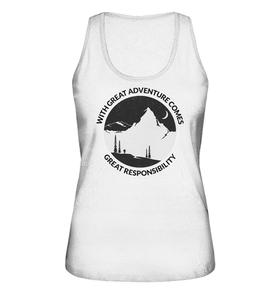 Great Adventure, Great Responsibility - Black - Ladies Organic Tank-Top - Sauba Bleim