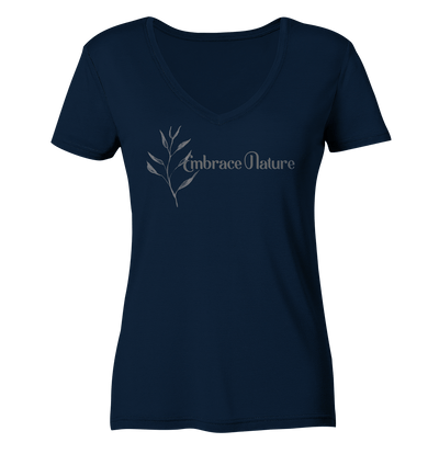 Embrace Nature - Ladies Organic V-Neck Shirt - Sauba Bleim