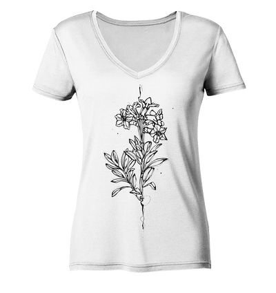 Alpenrose - Ladies Organic V-Neck Shirt - Sauba Bleim