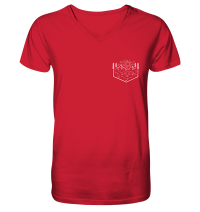 Nature Pocket - Mens Organic V-Neck Shirt - Sauba Bleim