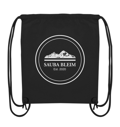 Sauba Bleim Logo - white - Organic Gym-Bag - Sauba Bleim